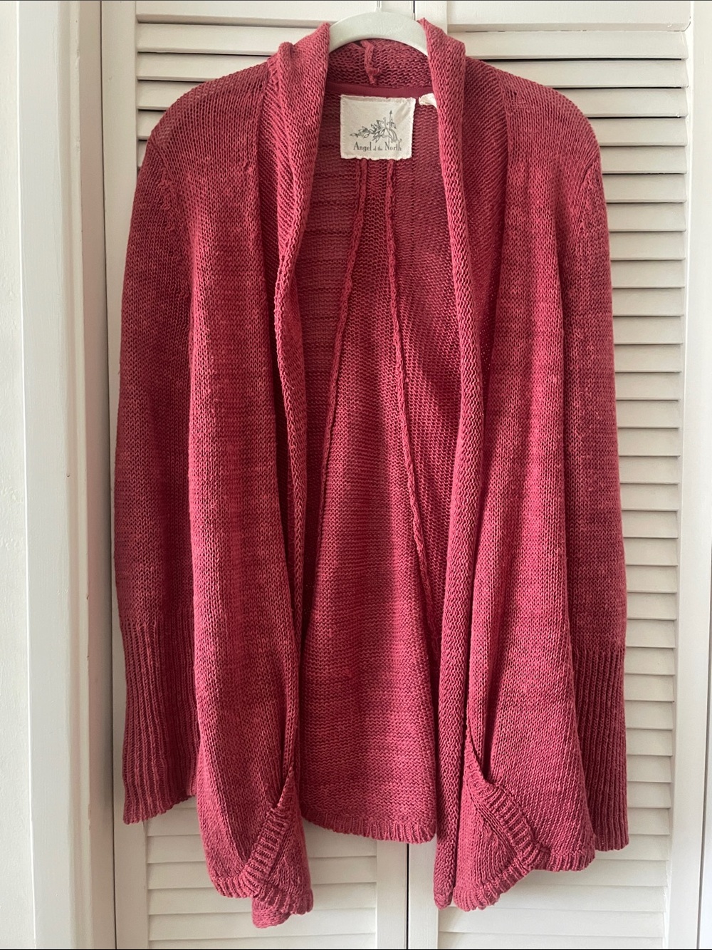 Anthropologie Open-Front Cardigan in Berry Pink
